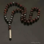 Мъжко колие от червено тигрово око и хематит - Image 2
