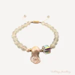 Дамска гривна VALLREY „Левкотея“ с аквамарин, естествени перли и кристали Swarovski - Image 2