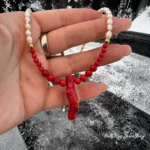 Дамско колие VALLREY „Амфитрита“ от естествени речни перли и корал - Image 3